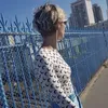 Kadınsı Giysi Seksi Ay Baskı T Shirt Üst Kadınlar Uzun Kollu Grafik Tee Tunics Koszulka Damska Crescent