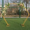 Décoration de fête accessoires de mariage haute pôle Hexagon Arch d'or Stand de toile d'or Deco Deco Outdoor pelouse Disposition Artificielle Flower étagère