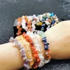 Yoga 7 chakra macadam natursten strand armband oregelbundna pärlor kvinnor mens armband mode smycken vilja och sandig gåva