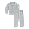 Nouveau Toddler Bébé Garçons Filles Pyjamas Ensemble Enfants À Manches Longues Tops Pantalon Simple Poitrine Vêtements De Nuit Printemps Pyjamas Pour Enfant 210413