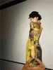 Spring High Waist Yellow Skirt Women Floral Printed Bodycon A Line Long Midi Ladies Aesthetic Clothes 210427