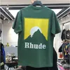 T-shirt da uomo oversize T-shirt Rhude Uomo Donna Grafica fulminea di alta qualità Rhude Eagle Tee Top vintage Colletto a maniche corte Tag Tees 24