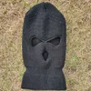 Full ansiktsskydd Skidmaskhatt 3 Hål Balaclava Armé Taktisk CS Windproof Knit Beanies Bonnet Winter Warm Unisex Caps Outdoor Hats6629063