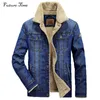 M-6XL men jacket and coats brand clothing denim jacket Fashion mens jeans jacket thick warm winter outwear male cowboy YF055 xxl