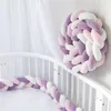 Bumper WZW-YW3397 Long Kids Cotton Knots Decorative Cushion Sofa Pillow Braid Knotted Crib Bed Protector Baby Pillow Decor 15 Colors 1956 V2