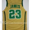 Mens 농구 저지 LeBron James St. St. Vincent Mary High School Irish Jerseys LeBron James #23 스티치 유니폼 저렴한 셔츠 크기 S-XXL