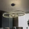 Lampes suspendues en forme d'anneau haut et bas LED lumières maison salon chambre étude salle à manger lustre commercial éclairage décoratif