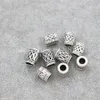 Filigrane Unendlichkeits-Design-Röhren-Perlen aus Legierung mit großem Loch, 7,8 x 7,8 x 9,3 mm, Antiksilber, baumelnd, passend für europäische Armbänder, Schmuck, DIY, L1460, 130 Stück/Menge