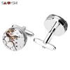 SAVOYSHI Steampunk Cufflinks for Mens Shirt High Quality Silver color Mechanical Watch Movement Cuff links Gift Brand Jewelry