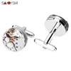 Savoyshi Steampunk Cuffslinks Mens Shirt 고품질 실버 컬러 기계식 시계 운동 커프스 링크 선물 브랜드 쥬얼리