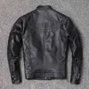 Moto en cuir véritable veste pour hommes Style motard vestes mince peau de vache printemps manteau hommes 211111