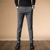 Jesień ekskluzywny mężczyźni dorywczo spodnie Grube bawełniane i lniane męskie spodnie proste spodnie biznesowe plus rozmiar 38 210715