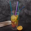 Rostfritt stål dricka pärlmjölkshake bubbla te halsked bar tillbehör Färgglada återanvändbara metalldryckssatser Straws275J