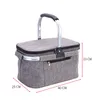 Folding Picnic Camping Lunch Bag Insulated Cooler Boxes Cool Hamper Storage Basket Box Outdoor Portable Dinner Baskets Handheld thermal insulation Bags