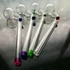 Bruciatore a nafta in vetro Pyrex trasparente colorato Bong Lunghezza pipa ad acqua Tubi a mano in vetro spesso con bilanciatore colorato Radom Accessori per fumatori Borosilicato artigianale 6,1 pollici