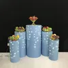 Grand Födelsedag Bakgrund Metal Decor Rack Stand Cake Pillar Cylinder Pedestal för Party Hotel Bar Shop Flower Dessert