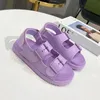 2021 Designer Dames Sandaal met Mini Strap Gesp Rubber Sole Platform Sandalen Snoep Cartoons Dia's Zomer Beach Casual Schoenen Doos