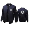 Höst/vinterstil Jott tryckt avslappnad stor storlek fast färg Fashion Slim Mens Baseball Jacket S-4XL 211110