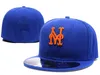 Mets equipado chapéus bonés de beisebol adulto pico plano hip hop houston boné masculino feminino totalmente fechado gorra252e233a