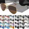 Pilot style Men Women sunglasses Metal Frame Double Bridge Design 58mm Glass Lens Oculos de sol masculino gafas with boxes Accesso208L