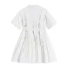 Mode elegan witte mini jurk vrouwen korte mouw zomerfeest verjaardag festival zoete schattige sexy Franse romantische vintage jurk 210417