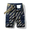 Pantaloncini da tuta estivi da uomo Cool Camouflage Cotton Casual Striped 5-Point Pants 210714
