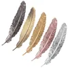 Bokm￤rke Creative Retro Feather Shaped Metal Page Marker for Books Office School