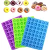 Mini Donut Silikon Kalıp Bakeware 48 Delik Buz Küp Kalıp Çikolata Bisküvi Kek Kalıpları Mutfak Pişirme Donuts Pan Kalıpları SN2990