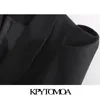 Stylowe Biuro Nosić Podwójne Breasted Blazer Płaszcz Kobiety Moda Długi Rękaw Puff Z Pasem Kobiet Odzież Odzszenice Szczegółowe Topy 210420