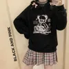 Sweat à capuche Anime Cartoon Kawaii Pink Bear Imprimer Harajuku Sweat à capuche Top Sweat à capuche Goth Vêtements à capuche à manches longues Femme 210809