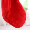 Bas de Noël Arbre de Noël suspendu Décoration Cheminée Chaussettes Bonbons Sac cadeau Court velours Santa Classique Rouge Blanc Feutre Bas JY0607
