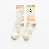 Nouveau Tie-dye égyptien Kobold broderie hommes femmes chaussettes coton Harajuku Vortex mode drôle Hip Hop chat Lion filles chaussettes douces