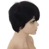 Parrucche Pixie Cut Parrucca brasiliana diritta per capelli umani con frangia Capelli corti di colore naturale da 6 pollici realizzati a macchina al 150%