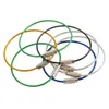 1200 Pcs/lot Stainless Steel Wire Keychain Key Cable Ring Rope 7 Colors Rubber Tubing Screw Locking Tool DH5800