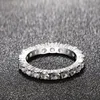 Silver Diamond Pierścionki dla kobiet Cubic Cyrkon Ring White Gold Bridal Wedding Zaręczyny Modna Biżuteria