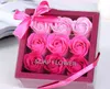 Valentine Day Gifts 9 Pcs Soap Flower Rose Box Wedding Birthday Days Artificial Soap-Rose Gift Valentines Day Decoration SN3339
