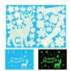 2021 Lichtgevende Kerstmisdecoraties Elanden Sneeuwvlok Glas Sticker Kerstmis Statische venster Muurstickers WLLL1144