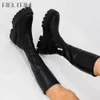 Ribetini merk mode ontwerper vrouwen dij hoge laarzen platform chunky hak casual leisure punk straat over de knie laarzen 211009