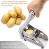 Ferramenta para fazer chips de batata com 2 lâminas de aço sem sainless Manual doméstico Máquina cortadora de fatiador de batatas fritas Máquina de corte de batata frita 25130134