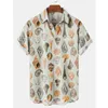 Hawaiian Shirt Mens Conch Shell Element Printed Lapel Short Sleeve Turn Down Collar Casual Shirts Plus Size 5XL 6XL 210527