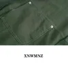 Женщины обрезанные джинсовая куртка короткий воротник с длинным рукавом боковой патч карман бесшовные подол металлическая кнопка женское шикарное вершины 210520