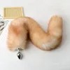 70cm / 27,5 "- Real Genuine Fox Pelliccia in pelliccia tail tappo in acciaio inox anale culo adulto Sexy dolce giocattolo cosplay