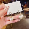 Heart Pearl Drop Dangle Earrings Gold Color Vintage Alloy Ear Accessories Gift For Women Fashion Party Jewelry Brincos