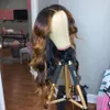 Babyhår 13x4 Ombre Highlight Peruk Brun Honung Blond Färgad Vågig HD Hel spets Front Människohår Peruk Full 360 Frontal Remy sömlös naturlig