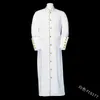 Mandylandy Church Priest Trench Trench Veste Cassock Clergé Robe Prédicateur Men Liturgical Stand Collier Single Ministre Choir Men7761150