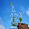 Yeni Çift Recycler Bong Fab Yumurta Nargile Üç Renkler Seçim Türbin Percolator Dab Rigs 14mm Kadın Ortak Su Boruları HR319