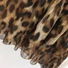 Varumärkesdesigner tjejklänning småbarn baby flickor leopard klänning barn kläder tryck kort ärm klänningar barn sommardräkt