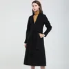 Mulheres de lã feminina estilo mulheres moda casacos pretos casaco comprido cashmere Trench feminino 2021 chegadas S8704