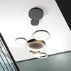 Nowoczesne minimalistyczne połączenie kółku Lampa LED Lampa do salonu jadalnia biały sufit żyrandol lekki dekoracje domu lampy