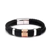 Charm Bracelets Handmade Genuine Leather Weaved Double Layer Men & Bangles Casual Sporty Chain Link Fashion